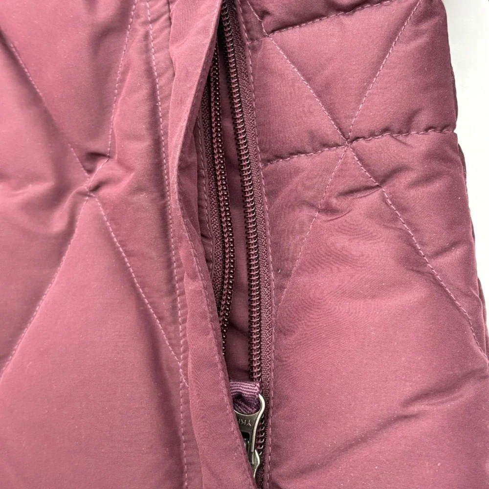Eddie‎ Bauer Womens Petite XS Quilted Goose Down Insulated Puffer Jacket Maroon
